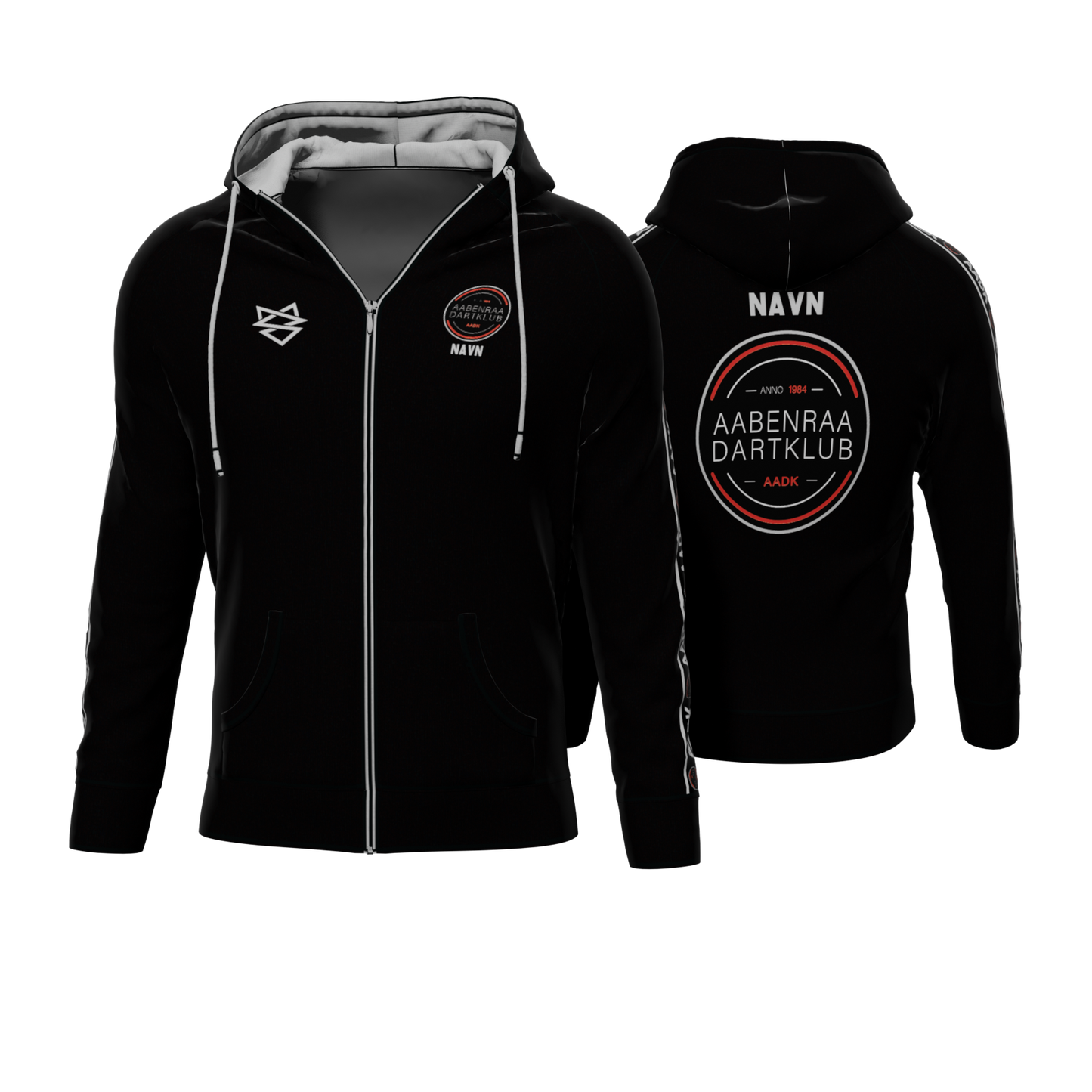 Bomulds Hoodie ZIP - Aabenraa Dart Klub