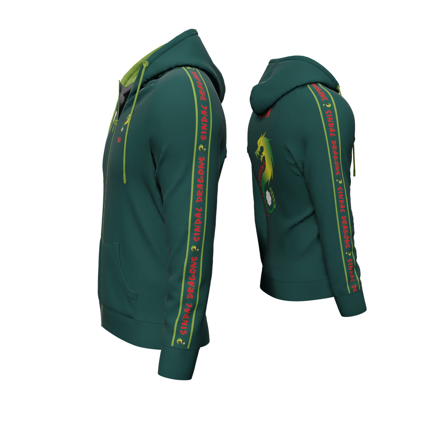 Bomulds Hoodie ZIP - Sindal Dragons