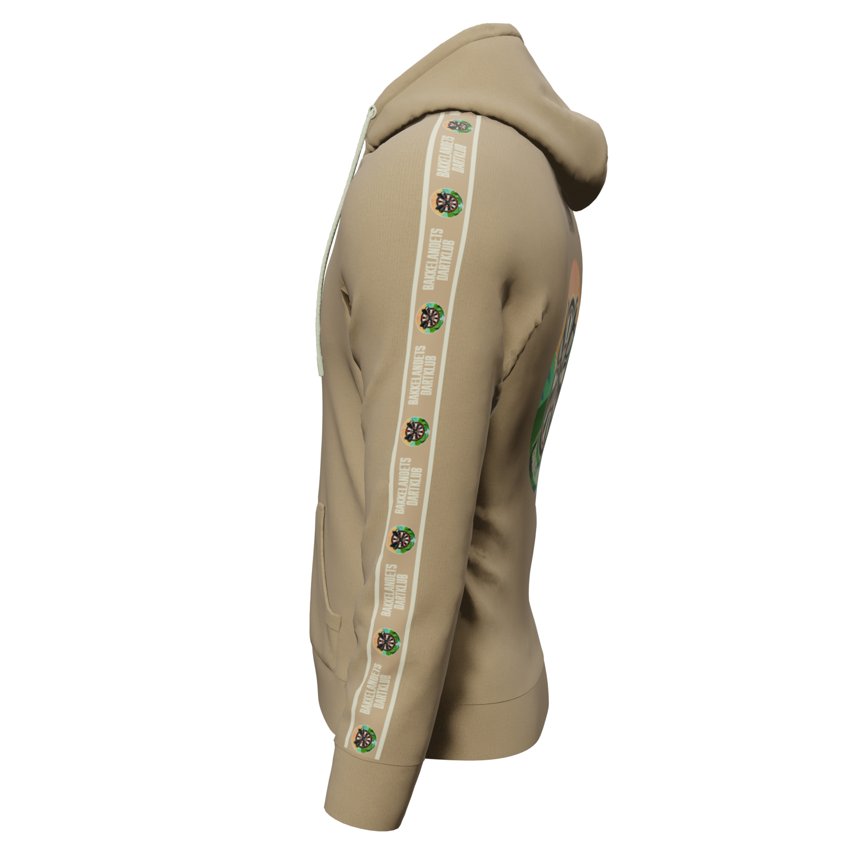 Bomulds Hoodie ZIP - Bakkelandets Dartklub