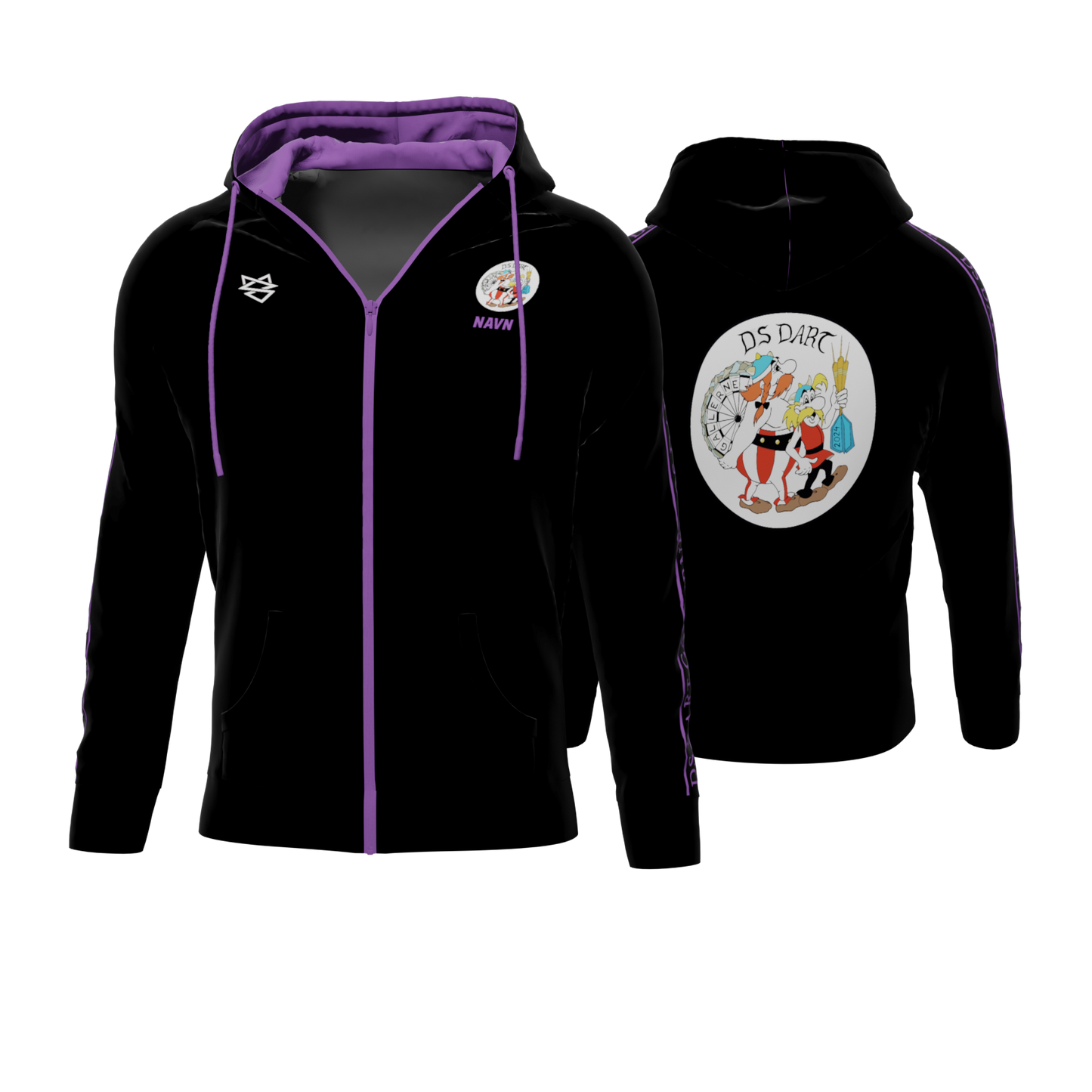 Bomulds Hoodie ZIP - DS Dart