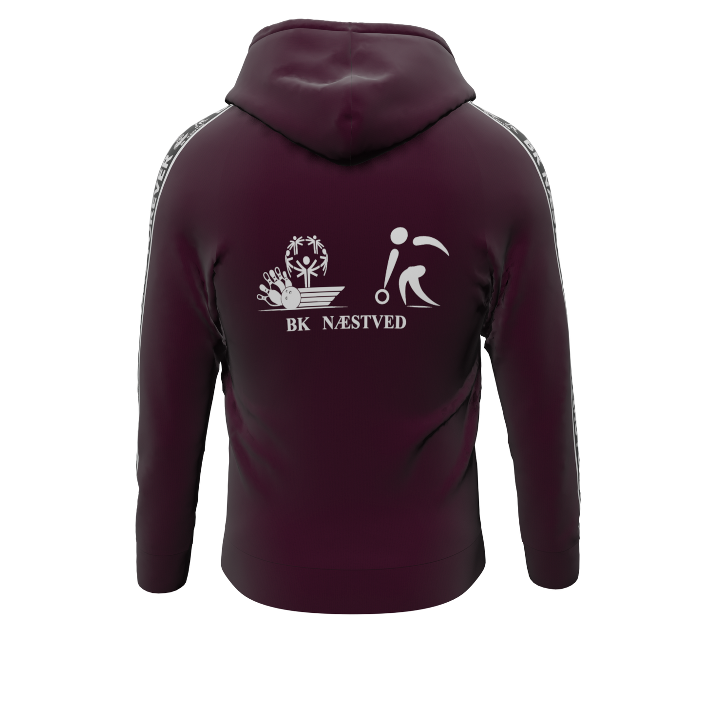 Bomulds Hoodie ZIP - Stripe ID - Bowlingklubben Næstved