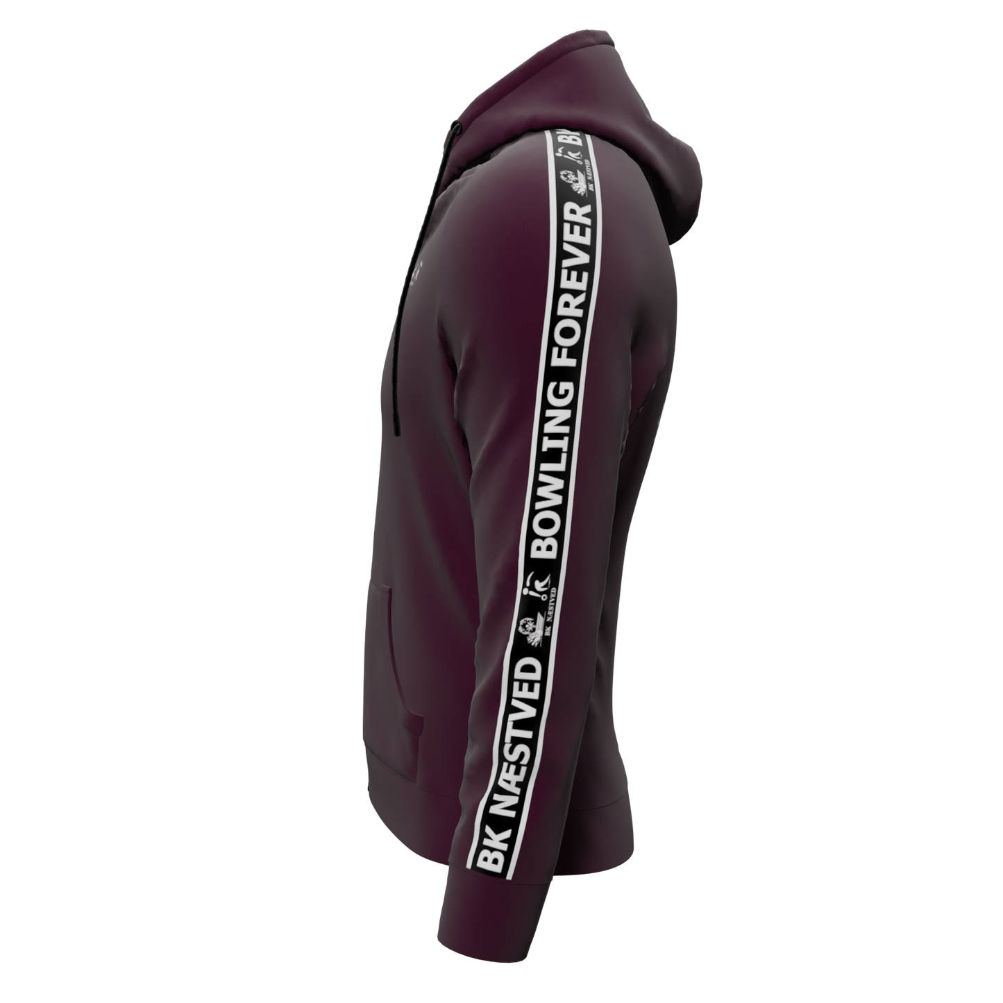 Bomulds Hoodie ZIP - Stripe ID - Bowlingklubben Næstved