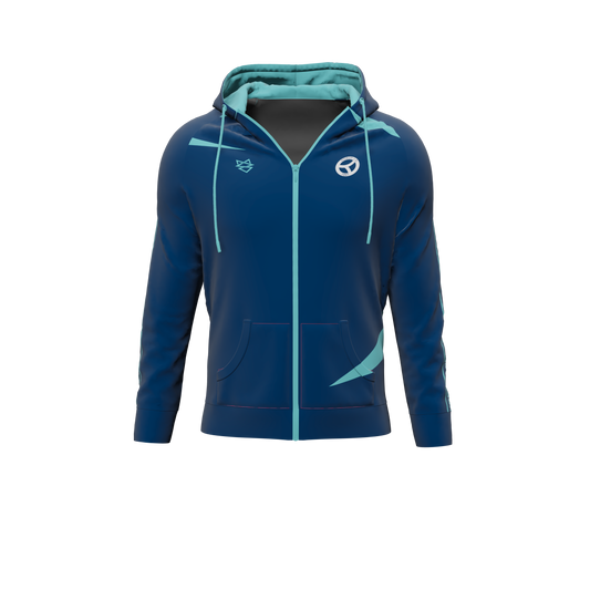 Hoodie ZIP med stripe - Korup Bordtennis Klub