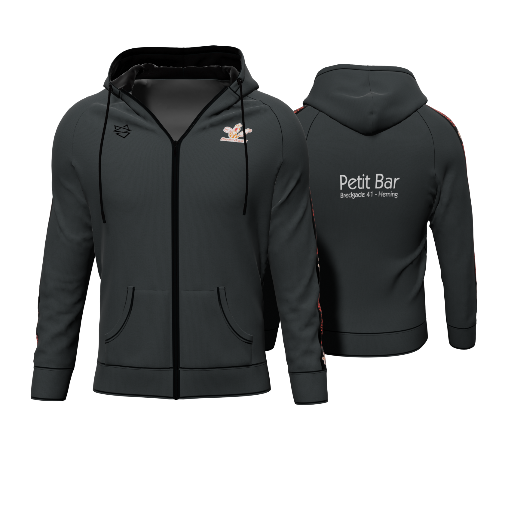 Bomulds Hoodie ZIP - Herning Hornets - SponsorWorld
