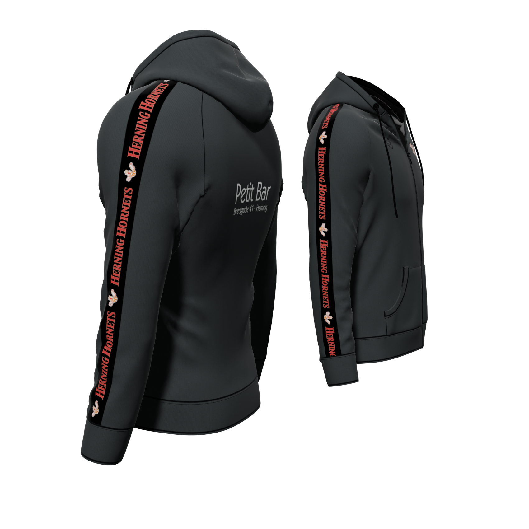 Bomulds Hoodie ZIP - Herning Hornets - SponsorWorld