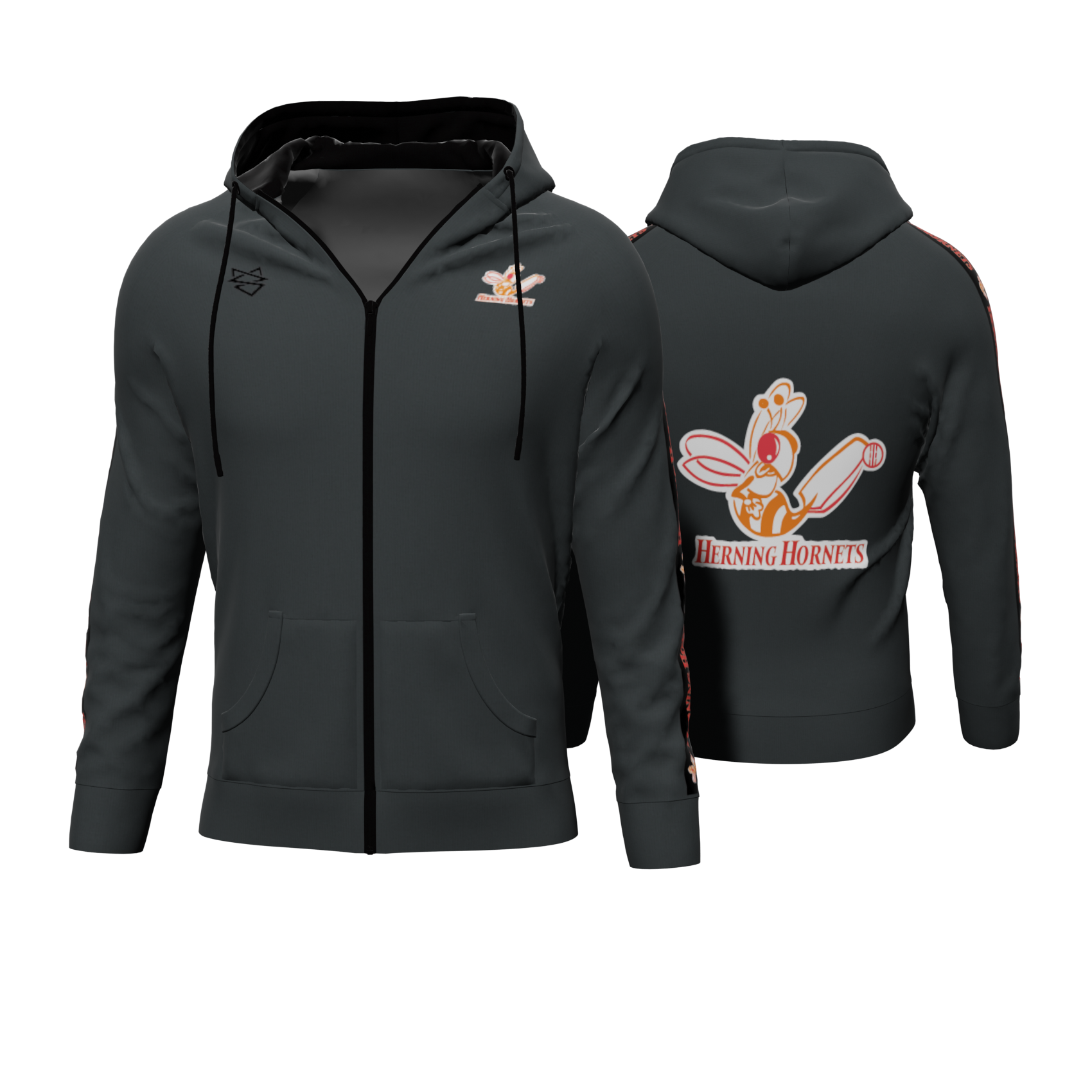 Bomulds Hoodie ZIP - Herning Hornets - SponsorWorld