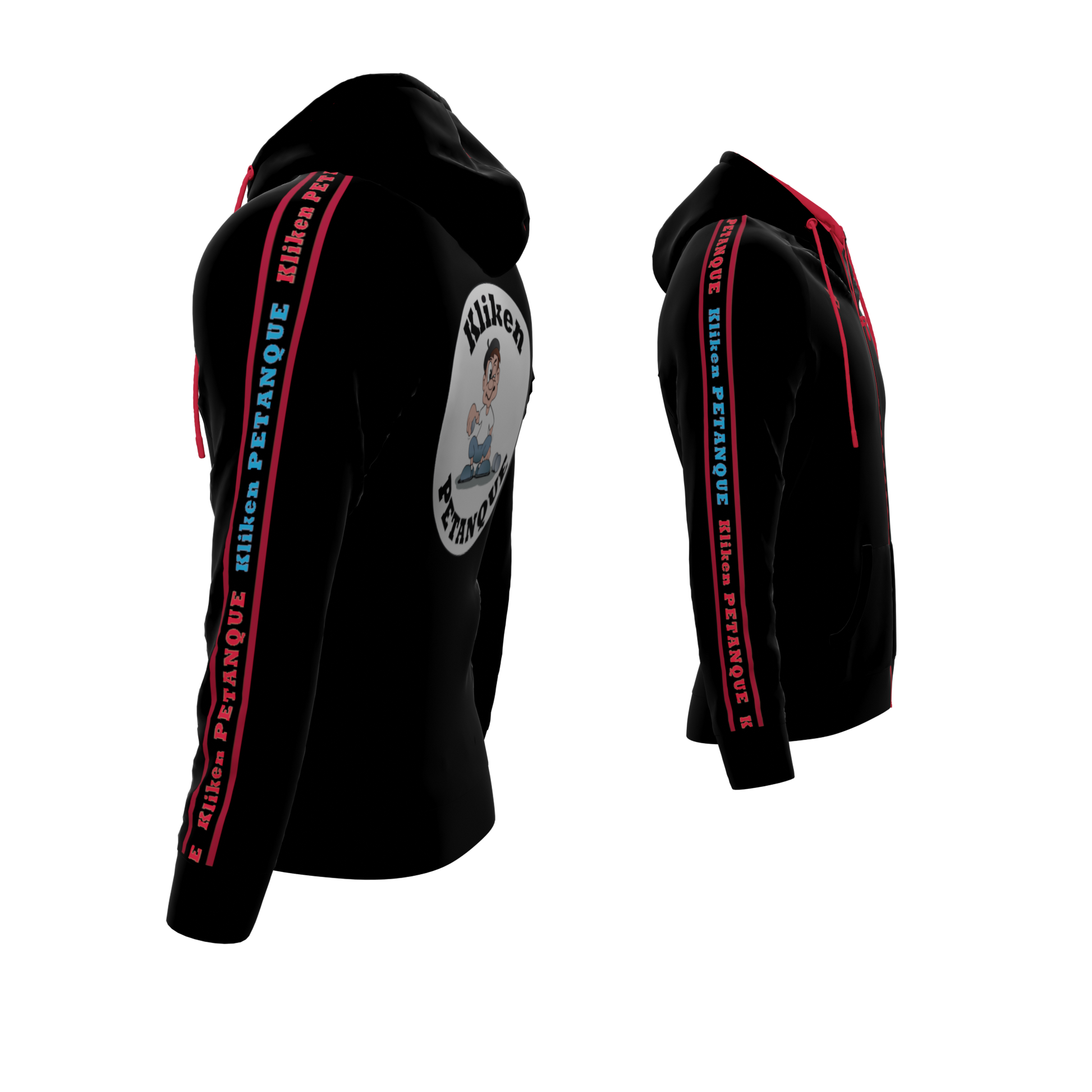 Bomulds Hoodie ZIP - Kliken Petanque - SponsorWorld