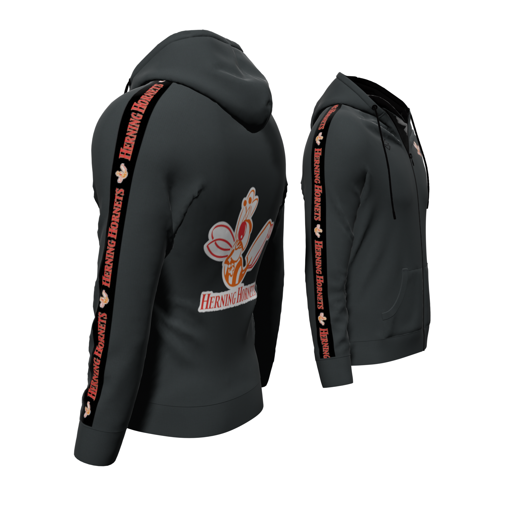 Bomulds Hoodie ZIP - Herning Hornets - SponsorWorld