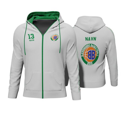 Bomulds Hoodie ZIP - Bjerringbro Basketball - SponsorWorld