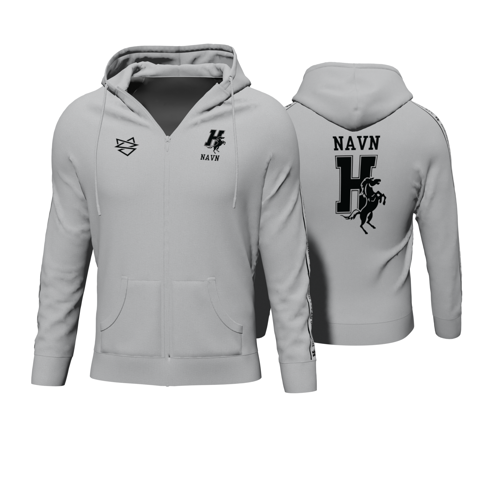 Bomulds Hoodie ZIP - Horsens Stallions AFC - SponsorWorld