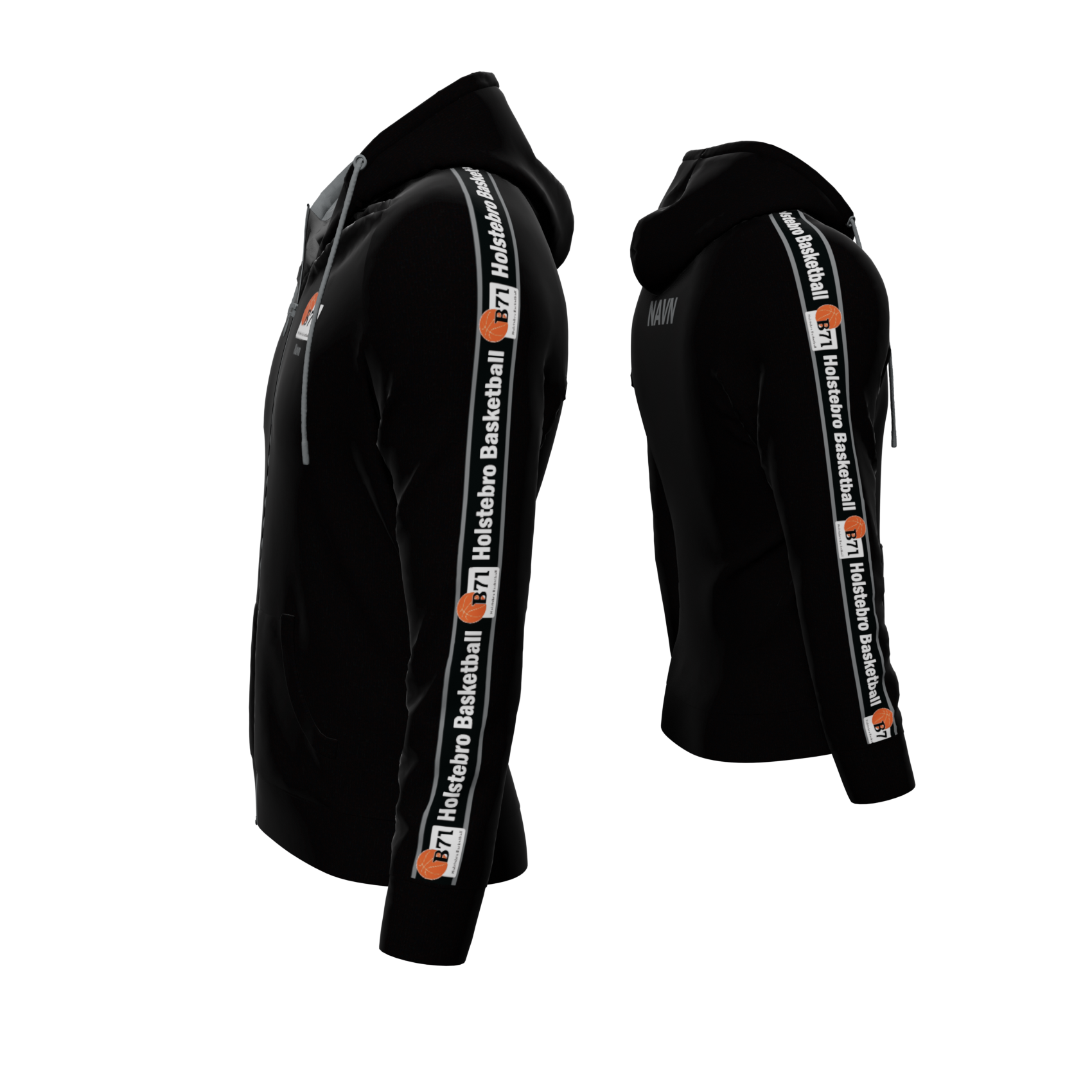 Bomulds Hoodie ZIP - B71 Basketball - SponsorWorld