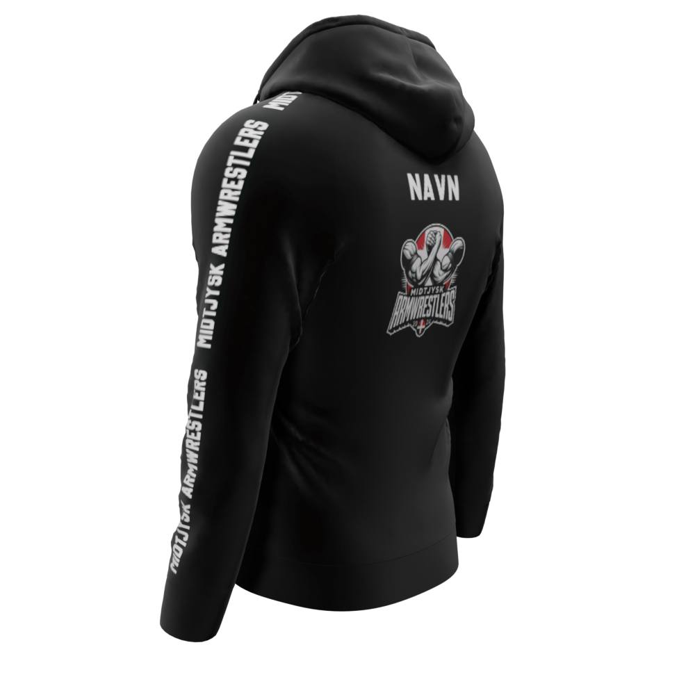 Bomulds Hoodie ZIP - Midtjysk Armwrestlers - SponsorWorld