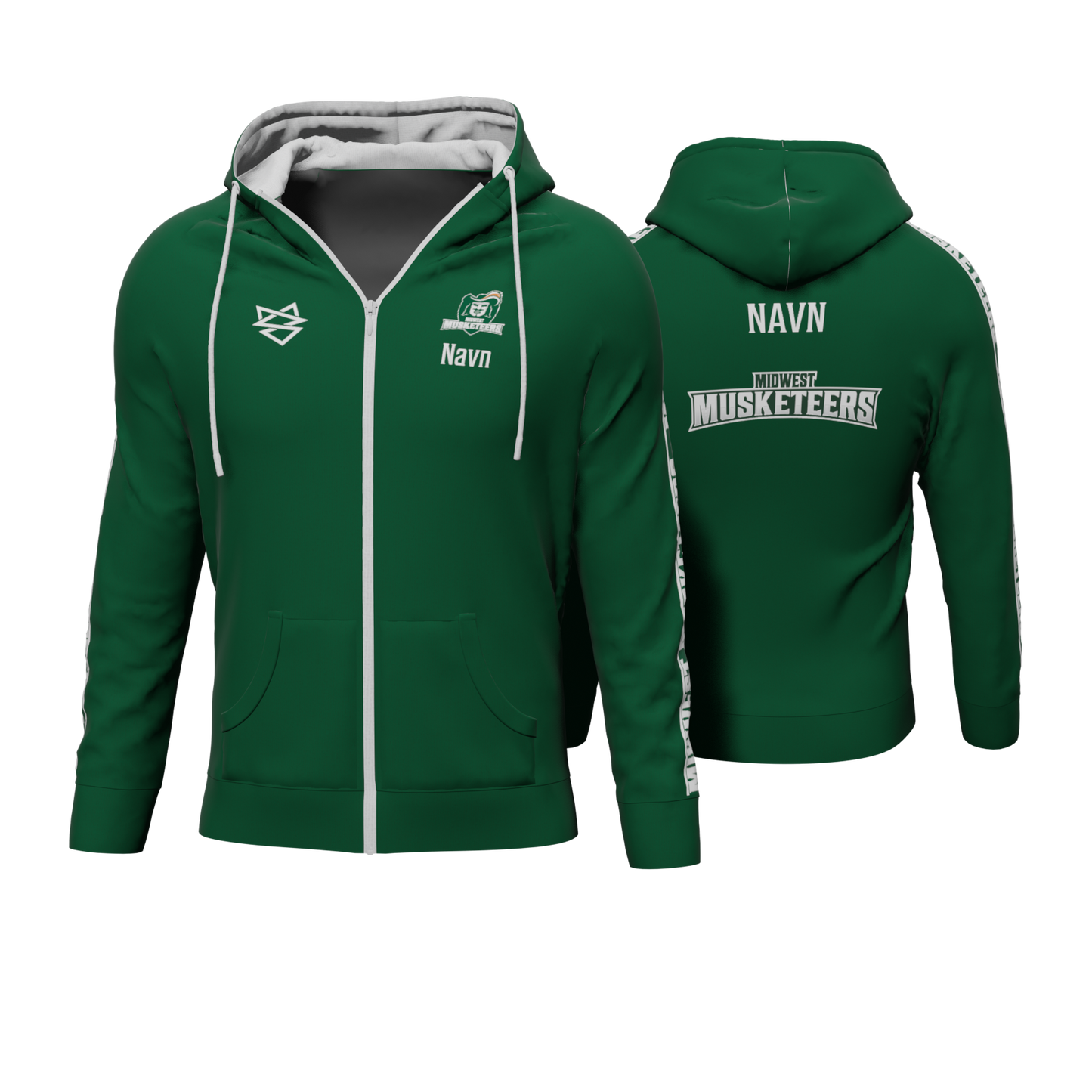 Bomulds Hoodie ZIP - Midwest Musketeers