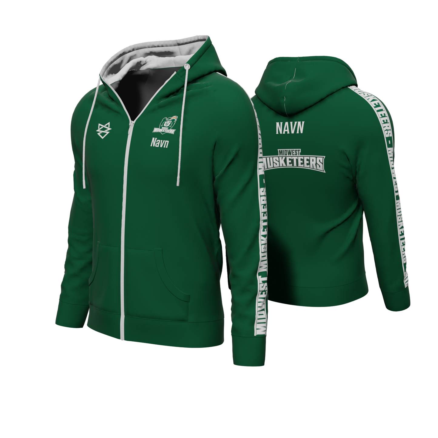 Bomulds Hoodie ZIP - Midwest Musketeers