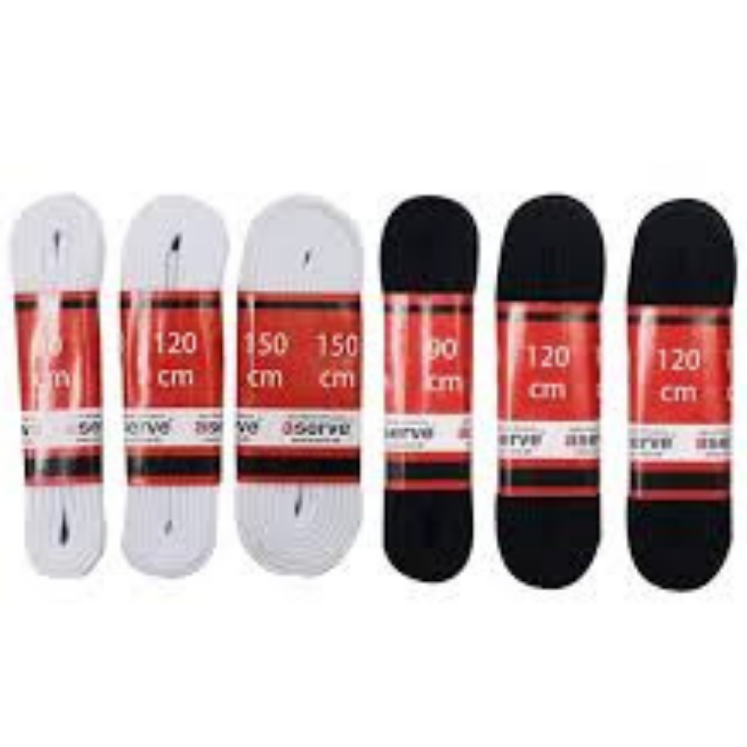 Aserve laces in black and white.